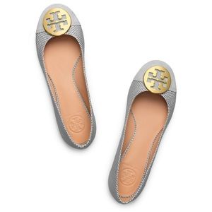 Tory Burch Serena 2 Ballet Flats - Slate/Mercury/Gold